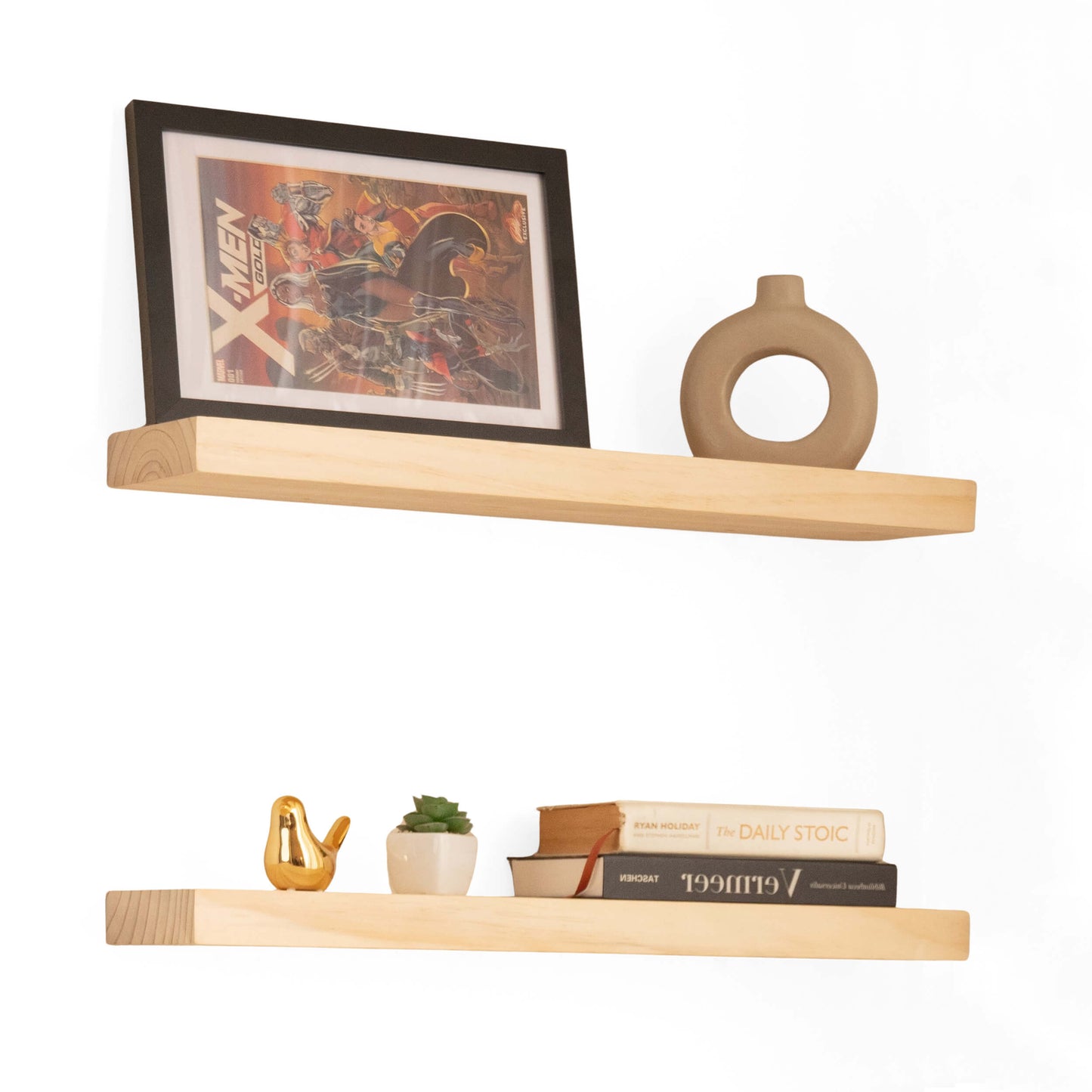 Unfinished Floating Wall Shelves Set of 2